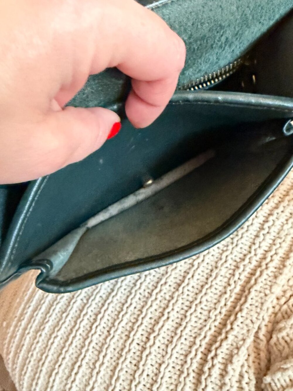 Black Thick Leather Top Handle Crossbody Satchel Bag - Picture 4 of 9